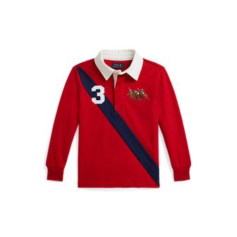 폴로 랄프 로렌 폴로 키즈 남아 2-7세 트리플 포니 코튼 럭비 셔츠(CWPOKNIB8021525600)