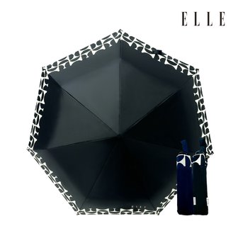  엘르 ELLE 50 7K 보더패턴 UV차단 암막 3단 수동우양산