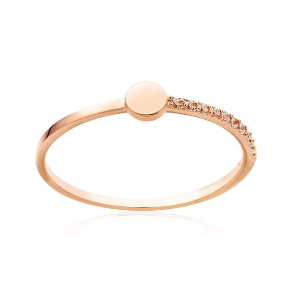 [비앤비골드] 18K 원형 오브 큐빅 각인 커스텀 반지 RSS41946