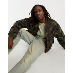 4093449 Nike Life camo print bomber jacket in khaki