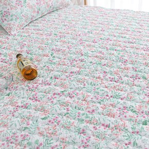 틸리아 쿨링감있는 시어서커 여름용 침대패드Q 핑크