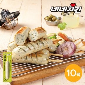 네꼬닭 부드러운 닭가슴살 소시지 깻잎맛 70g 10팩