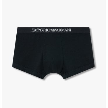 EMPORIO ARMANI 남성 센터 로고 밴딩 코튼 드로즈 (0814312006)