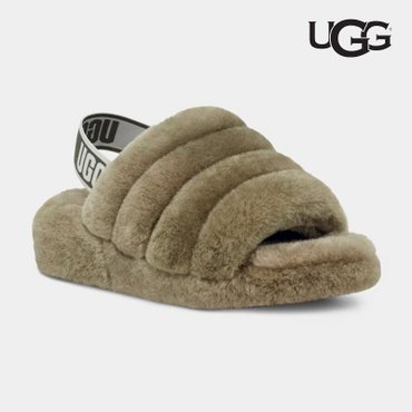  어그 UGG 여성 플러프 예 슬라이드 슬리퍼 올리브 1095119-BTOL