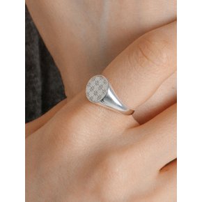 Uni_Pattern Bold Flat Round Silver Ring [Silver]