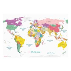 세계지도 데코 한글 포스터 - 디자인 인테리어 대형 코팅 어린이 여행 세계 지도