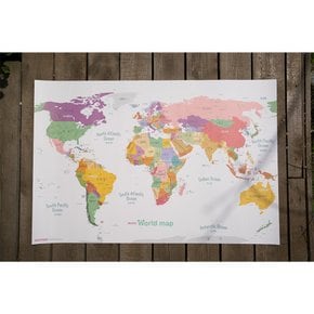 세계지도 데코 한글 포스터 - 디자인 인테리어 대형 코팅 어린이 여행 세계 지도
