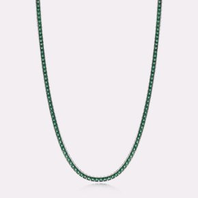 Emerald Color Tennis Necklace GSKB102NWG420