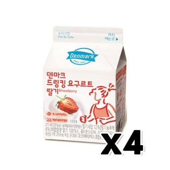  덴마크 드링킹 요구르트 딸기 팩음료 275ml x 4개