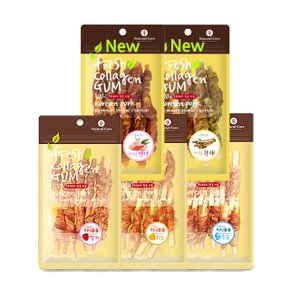 후레쉬 콜라겐 미니 돌돌 강아지 간식 45g 1팩 연어 황태 딸기 치즈 우유