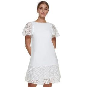 5010545 DKNY Flutter Sleeve and Hem Shift Dress