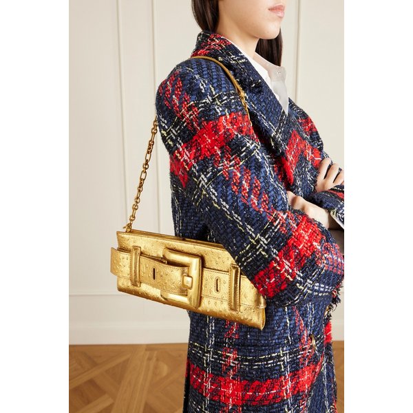 앤섬 버클 오스트리치 효과 메탈릭 가죽 클러치 46376663163002424