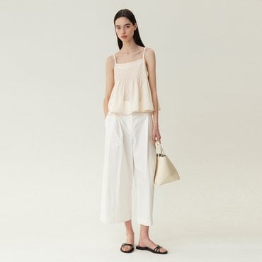 킨더살몬 RESORT23 Cropped Cotton Balloon Trousers Ivory