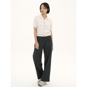 DOUBLE BUCLE SLACKS WIDE PANTS(LEBFAPT5504)