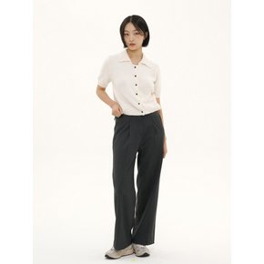 DOUBLE BUCLE SLACKS WIDE PANTS(LEBFAPT5504)