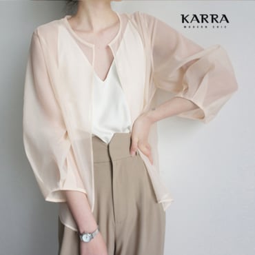 카라 KARRA (77까지)노버튼쉬폰오픈가디건_A3F0965