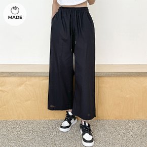 샤벳 시원한 옆트임 와이드 일자 밴딩팬츠_P324596938
