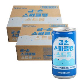 금손 스파클링 스트롱 플레인 190ml x 30입 x 2박스 강한 탄산 카페 전용 탄산수 음료 코스트코