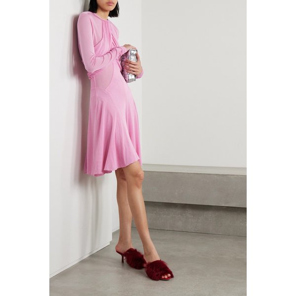로즈마 드레이프 스트레치 저지 미니 드레스 핑크 1647597314800542