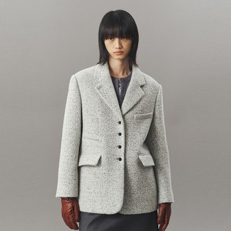 ahwe BOUCLE WOOL TAILORED JACKET_L GREY