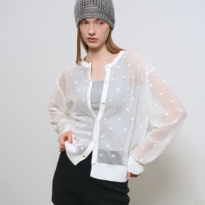 WOMAN 도트 시스루 가디건 WHITE / GF1LKC516
