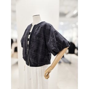 [파주점] 글리터 체크 볼륨 슬리브 점퍼 CR6A0JP061