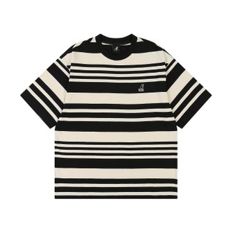 캉골 레터 스트라이프 티셔츠 2735 블랙