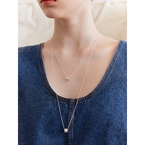 [진주귀걸이 2종 증정][목걸이 2개 SET 구성] Two ring layered necklace