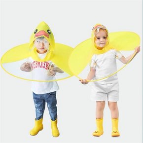 [마켓우드] 손안대는 우비모자 아기 우의 우산 모자 유아 아동 키