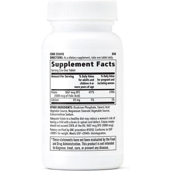 미국직구 GNC 지엔씨 엽산 1000mcg 100베지타블렛 2팩