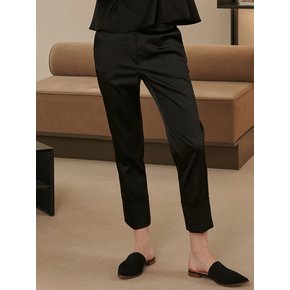 Lauren Satin Straight-fit Pants [Black]