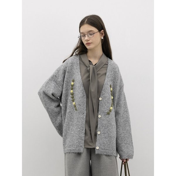 WD_Flower embroidery knit cardigan_2color