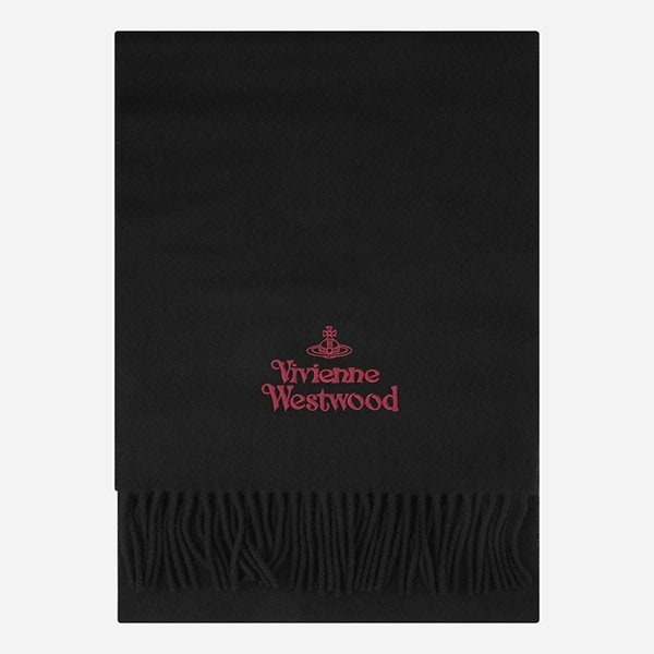 [시흥점] [비비안 웨스트우드]5F 81030007 W00Q7 N401 자수 로고 머플러 블랙
