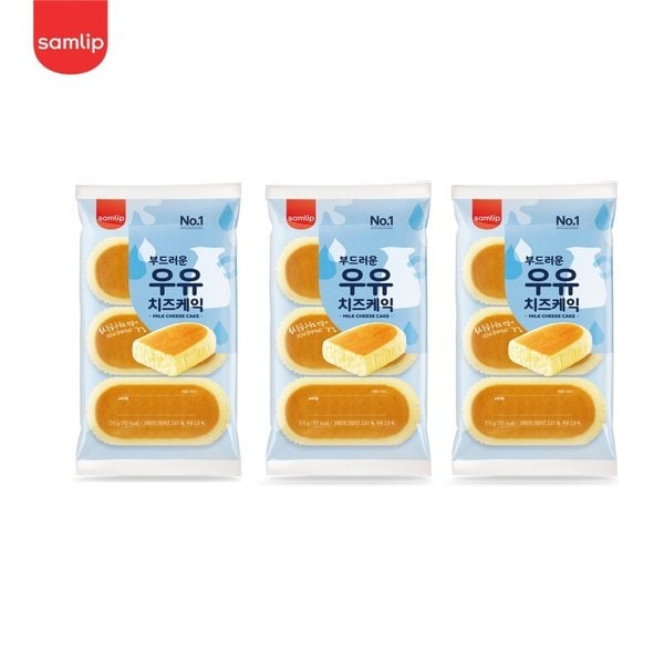 삼립 부드러운 우유치즈케익 210g 3입 3봉(9입)