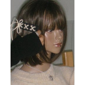 string ribbon hairpin-black