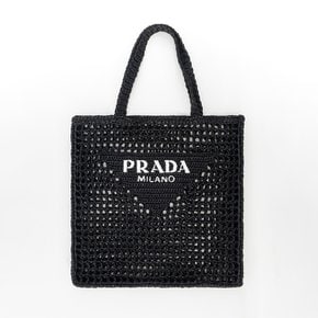 프라다PRADA 라피아 크로셰 토트백블랙 1BG393 2A2T F0002 V OOO