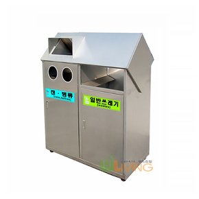 위드리빙 사각가로형스텐휴지통(B형2칸식/고속도로형) WL-1922