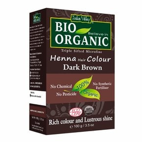 바이오 오가닉 내추럴 헤나 파우더 천연 염색 Dark Brown 다크 브라운 100g