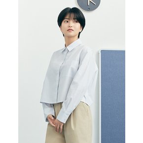여성 포플린 긴팔 크롭 셔츠 PHE2WC2022