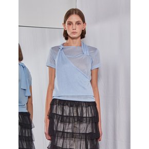 Layered Strap T-shirt (Blue)