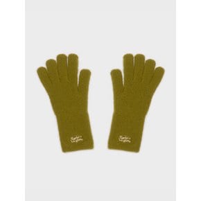 FLUFFY LOGO 장갑 OLIVE