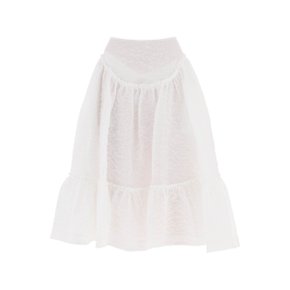 시몬 로샤 Womens Skirt 3095 1037 WHITE