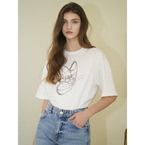 Butterfly Art Work Printing T-shirt (White)