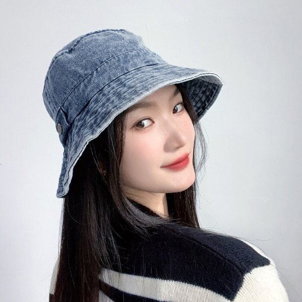 [아일렌]뉴에프 데님 버킷햇(중청)