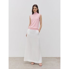 Wholegarment Mock Neck Sleeveless Knit Top Pink