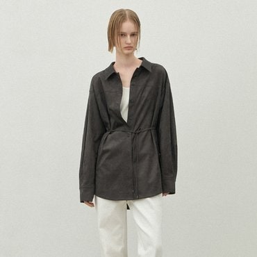 나인(Atelier Nain) [25 SPRING](택가:119,000원)에센셜 스웨이드 벨트 셔츠 S(BL-4306)