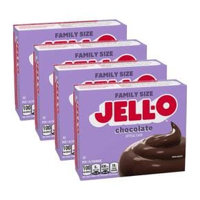 미국직구 Jell-O 젤오 초콜릿 쿡 앤 서브 푸딩 앤 파이 필링 패밀리사이즈 167g 4팩