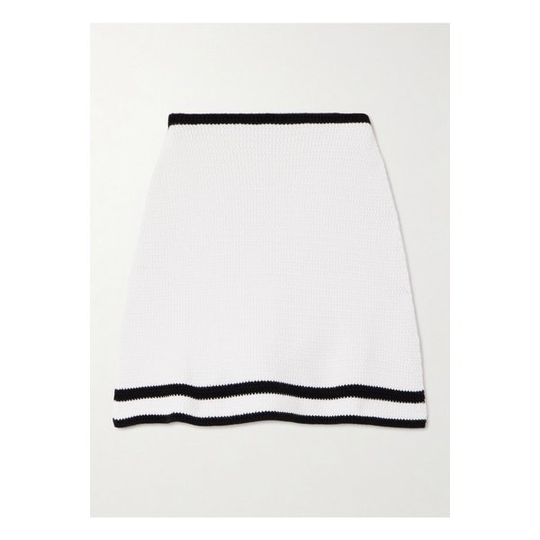 스트라이프 코튼 블렌드 미니 스커트 1647597353982144