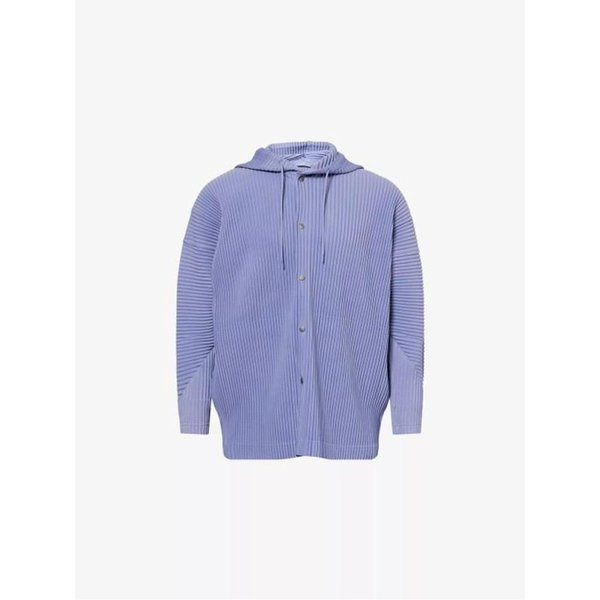 26SS 옴므 플리세 이세이 미야케 후드 티셔츠 HP66JC02180 MANAROLA WALL VIOLET DOM