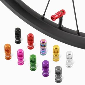 밸브 코어 제거 기능이있는 2PCS Presta 캡 자전거 튜브리스 타이어 스템 MTB